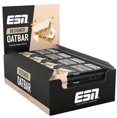 ESN Designer Oat Bar Box, Crunchy Yogurt, 12 x 100 g, Hafer Riegel für Power auf Haferbasis - perfekt für unterwegs