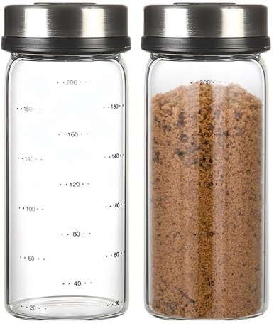 SPORWAY Tarros de especias de 200 ml, 2 unidades con 3 tipos de agujeros, organizador de especias para cocina, comedor y barbacoa al aire libre