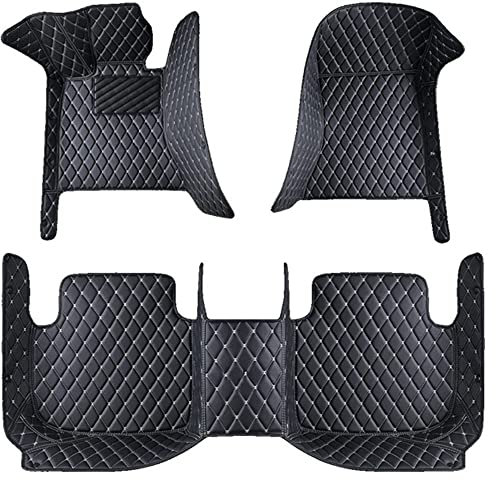 QYCJKL Auto Fußmatten für Opel Adam 2012 LHD, Leder Auto Fussmatten Set, Anpassen Automatte wasserdichte rutschfeste Fussmatten Allwetter-Matten Auto Bodenmatte,C Black beige