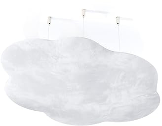 Lot de 2 panneaux acoustiques de plafond en velours | Panneaux flottants de contrôle de l'écho | Nuages acoustiques pour les chambres d'enfants, les studios et les bureaux | [CLOUD-Velvex, Blanc]