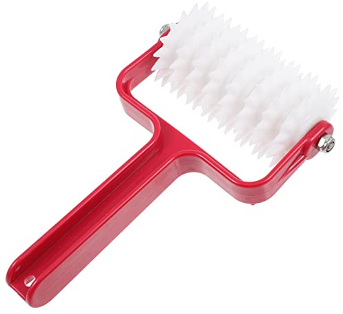 DOITOOL 1pieza Rodillo Punteador De Masa Para Pizza y Pasteles Herramienta De Cocina Multifuncional Para Preparar Tartas y Galletas Diseño Ergonómico y Color Rojo