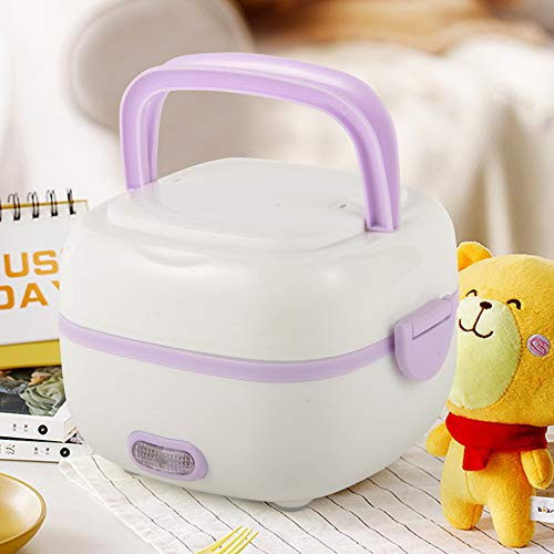 Boîte à lunch électrique multifonctionnelle Mini cuiseur à riz portable à vapeur 1 litre portable avec fonction de maintien de la chaleur pour école, bureau, voyage