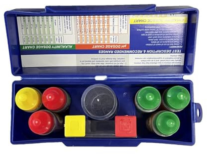 Heilanole Kit de Prueba de 5 Vías para Piscinas y Spas, Demanda de Acidez, Alcalinidad Total, Bromo, PH, Juego de Comprobador de Calidad del Agua