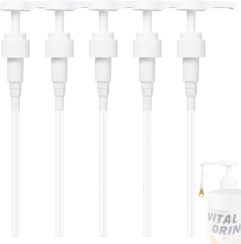 Dosierpumpe für Vital Drink, Pumpspender für Barista Sirup, Sirupspender für Best Body Nutrition, 5 Erstazpumpe mit 5 Schläuchen für 500ml/1000ml Flaschen, Wiederverwendbarer, Auslaufsicheres