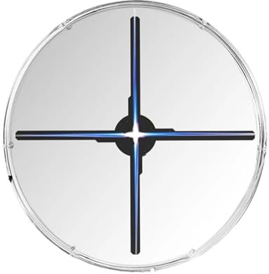 JHXHFJXZ Proyector de Pantalla LED holográfica 3D con Ventilador for Publicidad en Tiendas, Mini Letrero holográfico 3D con Efecto Brillante Vídeo fácil de Cambiar(52CM with Cover)