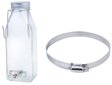 FUTUREORYY Haustier Wasserflasche Hängender Wasserspender Auslaufsicher 350ml Glas für Kaninchen Hamster Kleintiere Trinkflasche Zubehör