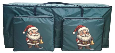 Demsyeq Weihnachtsbaum-Aufbewahrung | Organizer mit Reißverschluss und 2 Vordertaschen, Urlaubskranz, Aufbewahrungsbehälter | für Möbel, Kleiderschrank, Reisen, Wäsche, Schlafsaal, Wohnzimmer, Garage