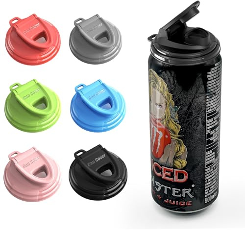 6-Pack Soda Can Lids 2.0 – Reusable BPA-Free Can Covers for Soda, Beer & Energy Drinks, Universal Fit 202/206 Cans, Helps Keep Drinks Fresh & Clean