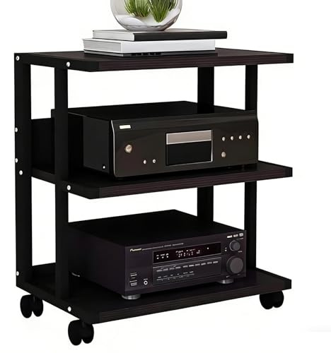 Amplificador Audiovisual Mueble Móvil De Varios Niveles para Altavoces Mueble De Audio Hi-Fi para Componentes Estéreo Consolas De Videojuegos CD Sala De Estar(Negro)