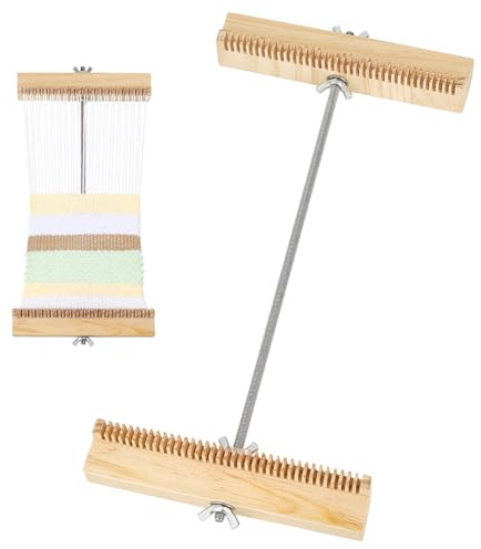 BENECREAT Telaio per Tessitura Portatile da 33.4cm, Attrezzatura per Arazzi Regolabile, Telaio in Legno per Lavori Artigianali, Design Compatto per Studio di Artigianato Domestico