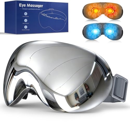 Appareil de Massage Oculaire avec Chaud/Froid, Massage par Compression et Musique Bluetooth, 3 Modes pour les Migraines et les Tensions, Améliore la Qualité du Sommeil et Soulage la Fatigue Oculaire