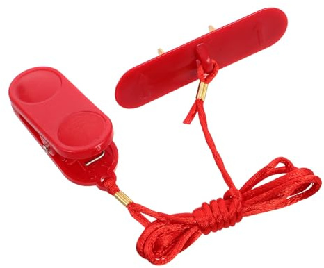 Interruptor de Parada de Emergencia Cinta de Correr Rojo, Doble Inserción | Accesorio Correr Llave de Repuesto, Plástico y Chapa de Cobre, Compatibilidad Amplia para Cinta de Correr y Equipos