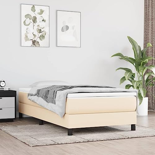 Xuvaracle Pocketfjädermadrass medium kräm 90 x 200 x 20 cm tyg med ventilerande överdrag, komfortskum och tryckavlastning för sovrum, gästrum, ungdomsrum, optimalt ryggstöd