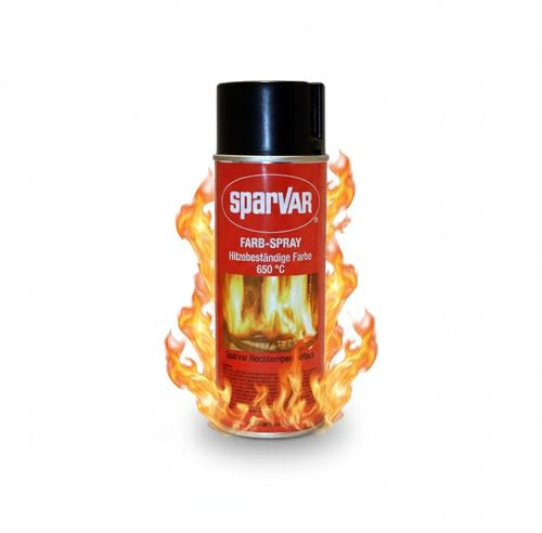SparVar 6016146 Schwarz, Hochtemperatur Lackspray, 400 ml bis 650°C, (1er Pack)