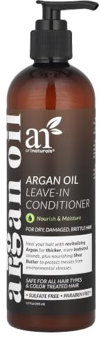 Artnaturals Argan Oil Leave-In Conditioner - (12 Fl Oz / 355ml) - Made with Organic and Natural Ingredients - for All Hair Types – Treatment for Damaged, Dry, Color Treated and Hair Loss (ANHA-0802)