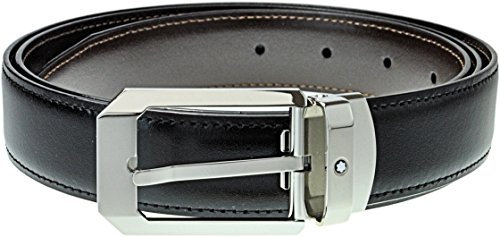 Montblanc Herren Montblanc Cinturón Ejecutivo Reversible Cortado A La Medida - Cinturón, 3, Multicolor (Negro/Marrón) G rtel, Negro/Marre 000, 105 (Herstellergröße: Única) EU