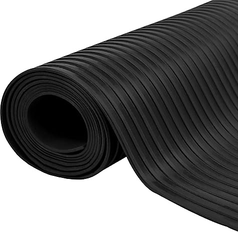 vidaXL Alfombrilla de Goma Antideslizante Acanalado Ancho Hogar Garaje Suelo Moquetas Materiales Construcción Bricolaje Resistente Útil 1.5x2m 3mm