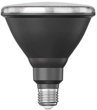 ledscom.de Lampadina LED E27, PAR38 collo corto, bianco caldo (2700 K), 15,9 W, 1279lm, 43°, specchio riflettente (argento)