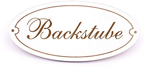 Schild Türschild Oval - Backstube - selbstklebend Hinweisschild Dekoschild 15x7cm
