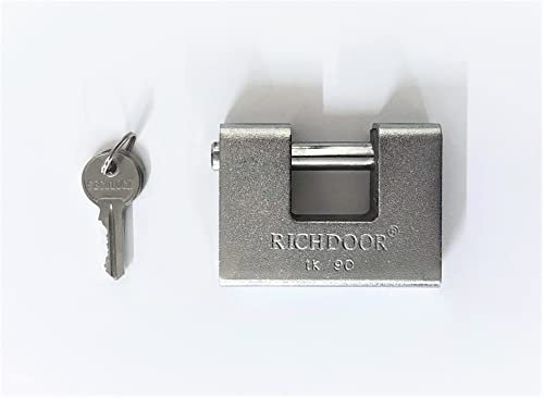 TEMPO DI SALDI Lucchetto Rettangolare Antiscasso Corazzato in Acciaio Massiccio con 3 Chiavi