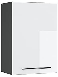 Vicco Hängeschrank Fame-Line, Weiß Hochglanz, 50 cm | MDF-Front · Soft-Close · 2 Einlegeböden · Metallgriffe · ✓ Praktischer Stauraum