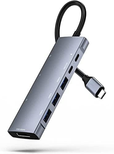 9-in-1 USB-C Hub With HDMI 4K@60Hz, 3.5mm Audio, 3 USB 3.0 Ports, SD/TF Card Reader, 100W Charging, 5Gbps Data Transfer for iPad Pro MacBook Pro Air M1 M2 2022-2018