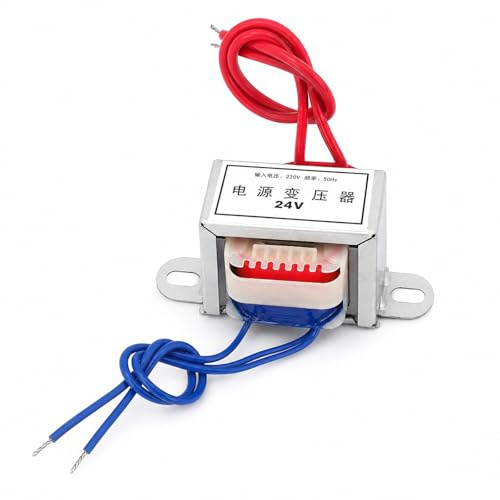 Transformador AC 220V a 24V, Transformador de Potencia Simple Electrónico, Monofásico EI Transformadores de Energía Eléctrica Aislado de Baja Frecuencia, para Control Industrial y Detección