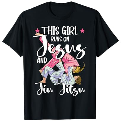 This Girl Runs On Jesus and Jiu Jitsu T-Shirt