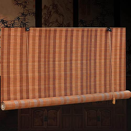 Bambus Rollo Sonnenschutz Bambus Jalousie Rollos Bambus Sichtschutz Seitenzugrollo für Innen Fenster und Garten (80x 80cm/32x32in)