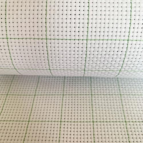 11CT Easy Count Thread Grid Aida Cloth - Tela de punto de cruz, rejilla verde, 75 x 100 cm