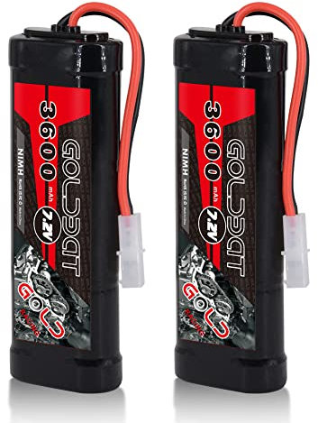 7.2V NiMH Battery 3600mAh 7.2V RC Battery with Tami ya Connector for RC Cars RC Off-Road Vehicles RC Airplanes and your various RC hobbies(2 packs)