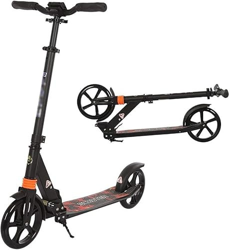 Mobilitätsroller, Schwarzer Großrad-Roller, Jugend-Erwachsenen-Roller-Fußbremse, Faltbarer Pendler-Roller, Last 150 kg (Nicht elektrisch)