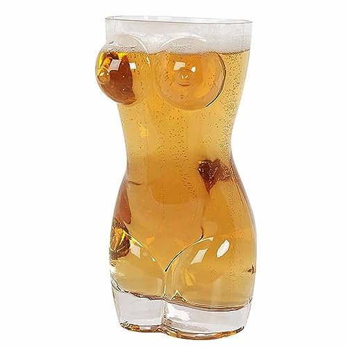 GIFTS 4 ALL Novelty Body Shaped Pint Glass, Sexy Female Body Shaped Beer Pint Glass for Pubs, Lager Pint Glass