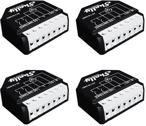 Shelly Qubino Wave Shutter | 4er Pack | Z-Wave-Rollladensteuerung Mit Leistungsmessung 10 A Pro Kanal | Hausautomation | Z-Wave Gateway | Steuerung Des Lamellenwinkels | Positionssteuerung