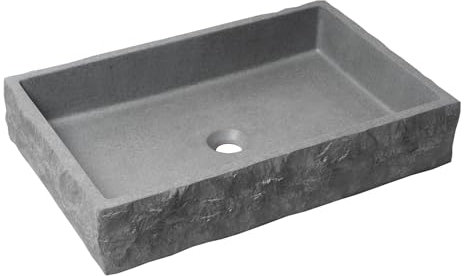 ALFI brand ABCO24R - Fregadero rectangular de hormigón macizo de 24 pulgadas
