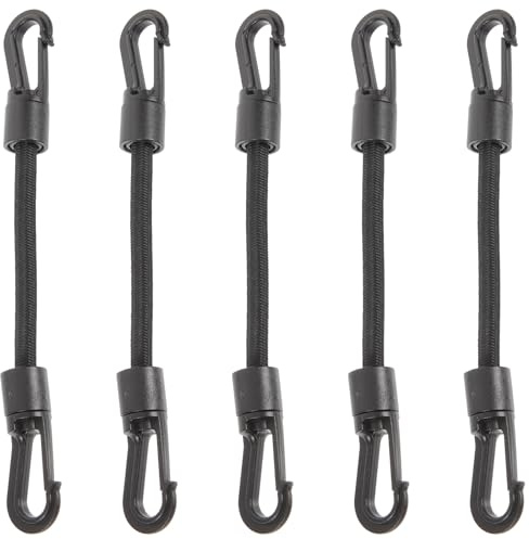 DECHOUS 5 Stück Kleine Bungee-Seile Mit Karabinerhaken Camping-Zubehör Gummi-Elastische Seile Robuste Kurze Bungee-Gurte Für Outdoor Bootfahren Kajakfahren Fahrrad Zelt Wohnmobil