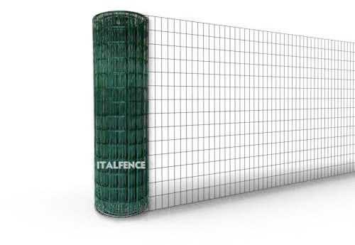 Italfence - Rete metallica elettrosaldata plastificata per recinzione, 25m (Tutte le altezze) [Ø2,30mm, 100cm]