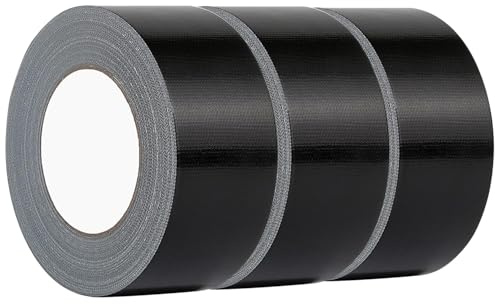 TACHIO Panzertape Wasserdichtes Klebeband 50mmX30m gewebeverstärktes Reparaturband für innen & außen extra stark Dichtungsband Schwarz 3 Rollen