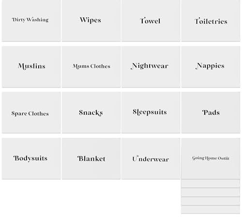 Kssvzz 20Pcs Hospital Bag Organiser Pouches, 48 * 28cm Hospital Bag Maternity Essentials Labelled, Reusable Plasitc Bags with Ziplock for Mum to Be and Newborn Baby - Labor & Delivery