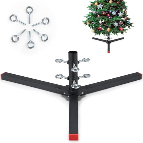 FLY HAWK Christbaumständer Weihnachtsbaumständer, Universeller Metall-Weihnachtsbaumsockel Ersatz für 121-304cm Weihnachtsbaum, für Baumstamm mit Einem Durchmesser von Weniger als 2.8cm/Mattschwarz