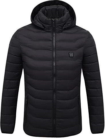 Beheizbare Jacke Herren Leichte Aus Baumwolle, Unisex Langärmelige Winterjacke Mit Kapuze, Sale Beheizte Jacke Warme Zone 8 Wintermantel Heizjacke Steppjacke Mit Wärmefunktion Skijacke Intelligente