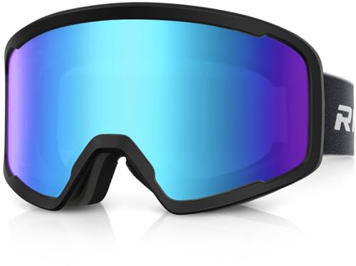RIOROO Unisex Skibrille fur Herren Damen, Snowboardbrille OTG 100% UV-Schutz Skibrille für brillentrager, Schneebrille Anti-Nebel Ski Goggles