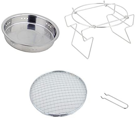 JOERBABU Grillrost aus Edelstahl, rund, zusammenklappbar, Lagerfeuer, Grillkohle