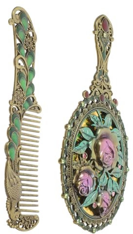 CONGARTENO Kosmetikspiegel Mit Kamm Duschspiegel Beschlagfrei Vintage Schminkspiegel Dekorativer Spiegel Zarter Spiegel Kleine Verschleißfeste Für Mädchen Hand Make-up Haushalts