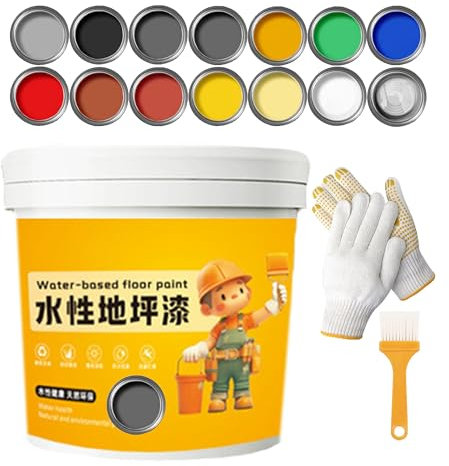 XIRUJNFD Waterproof Water-Based Epoxy Floor Paint, 300G 1/2/3Pcs Quick-Dry Anti-Slip Water-Based Floor Paint, Water-Based Garage Floor Paint, Concrete Floor Paint (1,Dark Grey)