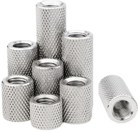 JEGPWBKT Rändelmuttern aus Edelstahl 304, rund, Größen M3 bis M16, Lange Rändelung für einfaches Anziehen von Hand 10pcs M4 10 * 10