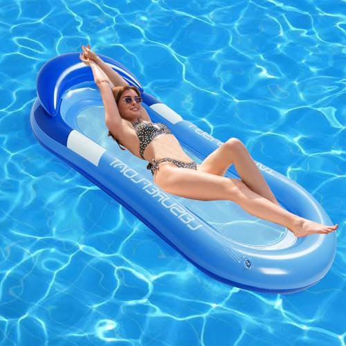 Ayizhiniu Matelas Gonflable Piscine, Matelas Gonflable Enfant Water Hammock, Transat Piscine Gonflable, Piscine à Matelas Pneumatique, Utiliser comme Lit Camping Plein air ou Piscine D'été (Bleu)