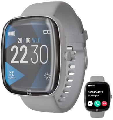 TECHMADE Smartwatch Buytech Gamma Uomo Donna, 1.83 Display, Orologio digitale con Chiamate Bluetooth, 80 modalità sport, Monitoraggio Frequenza Cardiaca SPO2 e Sonno. iOS e Android (Grigio)