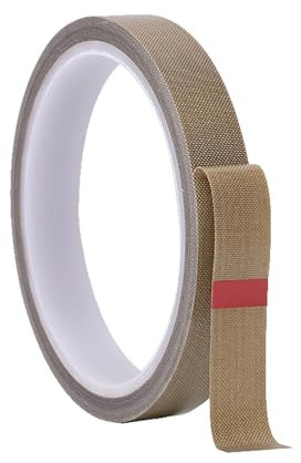 Misuyue 15mm x 10M Teflon PTFE Tape, Heat Resistant Tape Waterproof Adhesive for Household Hand Vacuum Sealer, Industrial Welding, 0.18mm Thick (brown)