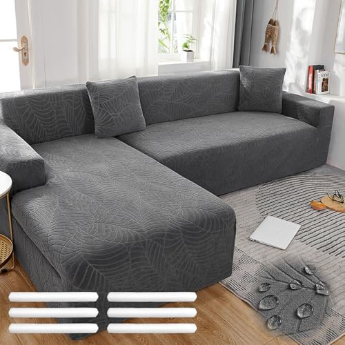 Bocguy Sofabezug, Couch Cover Stretch, Sofa Überzug Wasserdicht | Universal Sofa Überwürfe mit Schaumstoffstab & 1 Kissenbezug für 1/2/3/4 Sitzer(L-förmiges Ecksofa Erfordert Zwei)